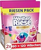 Weißer Riese Color Trio-Caps Aromatherapie Orchidee (120 Waschladungen), Color Waschmittel mit Good Mood-Duft für ein riesig langes Dufterlebnis und strahlend saubere Wäsche, 100% recycelbar