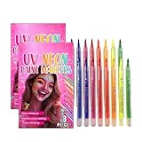 Schwarzlicht Farbe Neon Schminke,2026 Neon Schminke Glow in the Dark,Face Paint Stifte, Bodypainting Farben Set Für Festival Party Deko,Face Body Paint Für Neon Party Festival Deko (2PCS)