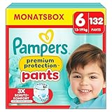 Pampers Premium Protection Pants Größe 6, 132 Windeln, 13kg-19kg, Mit 360° Passform und 2x breiteren Bündchen als vorher für unseren besten Komfort & Schutz
