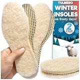 Thermoeinlegesohle Wollsohle für Winter Warme Schuheinlagen für Herren Damen und Kinder wärmende Einlegesohlen 2 Paare – TULMERO Einlagen Größe 40