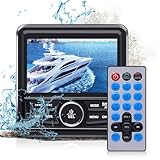 Geloo MP3 MP5 Player Marine Stereo Wasserdicht 4.1” LED Digital Display Auto Marine Boot Stereo Media Player AM/FM-Radioempfänger Universal für Golfwagen, Motorrad, RV, Boote, Yachten Marineboote