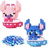 Vexlyn 2PCS Micro Building Blocks Puzzle, Stch Blocks Building Set Kit Toy Cartoon Kinder pädagogisches Spielzeug Puzzle Eltern-Kind Lernspielzeug Interaktionsspielzeug Dekompressionsgeschenk