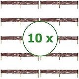10 x BOGATECO Beeteinfassung aus Weide | 100 cm Lang & 10 cm...