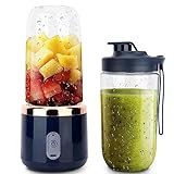 Somerway ABS Entsafter Becher, 1800mAh Entsafter Mixer Tragbare Mini Entsafter Maschine, Persönlicher Mixer mit 6 Edelstahlklingen, Küchenzubehör für Babynahrung Milchsakes Saft Smoothies Blau