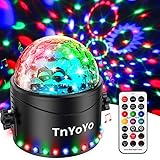 Discokugel, TnYoYo Discokugel LED Party Lampe Musikgesteuert Disco Lichteffekt, 7 Farben Party Lichter Disco Licht RGB Discolicht Partylicht mit Fernbedienung für Kinder Home Party