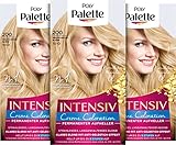 Palette Intensiv Creme Coloration 10-0/200 Helles Naturblond Stufe 3 (3 x 125 ml), Permanenter Aufheller für strahlende, langanhaltende blonde Haarfarbe, Anti-Gelbstich-Effekt