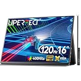 UPERFECT Portable Monitor 16 Zoll 120Hz Tragbarer Monitor für Gaming 16:10 IPS 8bit 1080P Bildschirm Display mit Smart Cover Kompatibel mit PC, Laptop, Phone, Spielkonsole, VESA-Kompatibel