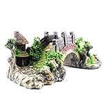 HPiano Aquarium Deko Höhle Aquarium, das dekorative Brücke landschaftlich gestaltet Baumstamm Holz Polyresin Landschaft,Brücke Ornament Umweltschutz landschaftlich ideal für kleine Garnele Fisch