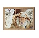 Landhaus Tablett, Knietablett, Kissentablett, Schoßtablett Schaf beige