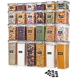 Welan 24-Teiliges Aufbewahrungsdosen Set - Luftdichte & Auslaufsichere Vorratsdosen Aus Bpa-Freiem Material FüR Mehl, Zucker, Reis, NüSse, Inkl. Etiketten Und Stift