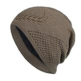 Nidddiv Fellmützen Chunky hat Overgröße Skully warm Slouch Männer Frauen Winter Baggy Trendige Baseballmütze Mütze Damen (Khaki, M)