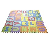 Willonin Puzzlematte für Baby, 36 Teile, Spielteppich für Kinder, Briefe und Zahlen 32 x 32 x 1cm