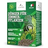 LERAVA® Dünger Zimmerpflanzen - 800g - Grünpflanzendünger mit Eisen und Manganzusatz gegen Vergilbung und Blatttrockenheit - Pflanzendünger für üppiges grünes Laub - 100% Made in Italy