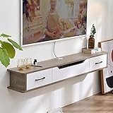 TV Schrank An der Wand montierter Fernsehschrank mit Schublade, Wandregal, schwebendes Regal, hängender Wandschrank, Set-Top-Box, Router, CD-DVD-Aufbewahrungsschrank, Fernsehkonsole, Fernsehmedienstän