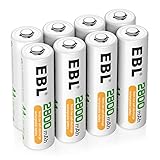 EBL AA Akku 2800mAh 8 Stück - Mignon AA wiederaufladbare...