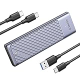 UGREEN M.2 NVMe SATA SSD Gehäuse USB 3.2 Gen 2 10 Gbps Aluminium M2 Gehäuse mit Kühlkissen für NVMe SSD und SATA von M-Key/ M+B Key in 2280/2242/2230/2260, kompatibel mit 970 EVO Plus, Mac Mini m4