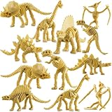 Bedwina Dinosaurier-Fossilskelett – (24 Stück) 3,7-Zoll-Verschiedene Kunststoff-Dino-Figur-Knochen für Kinder, Wissenschafts-Ausgrabungs-Kit, Sensorik-Behälter, Sandkasten-Spielzeug zum Graben