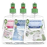 Air Wick Active Fresh – Aeorosolfreier, automatischer Lufterfrischer – Probierpaket– Raumdüfte 1 x Frische Wäsche, 1x Jasminblüte, 1 x Meeresbrise – 3 x 1 x 228 ml Nachfüller