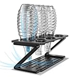 Newaner Flashenhalter für Sodastream, 3er Abtropfhalter mit Herausnehmbare Abtropfwanne und Deckelhalter, Abtropfständer für Soda Stream Crystal und Emil Flaschen, Sich weigern zu kratzen （Schwarz）