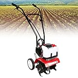 2-Takt 52CC Gartenfräse Benzin, Radantrieb Gartenhacke Motorhacke Kultivator Bodenhacke Bodenfräse Einzylinder für Bauernhöfen, Gärten, Höfen