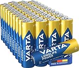 VARTA Batterien AA, 40 Stück, Longlife Power, Alkaline, 1,5V, für Spielzeug, Funkmäuse, Taschenlampen, Made in Germany