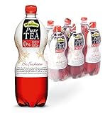 Pfanner Pure Tea Früchtetee (6 x 1 l) – Eistee ohne Zucker und ohne Süßstoffe – Bio Hagebutten und Hibiskusblüten – im Vorratspack