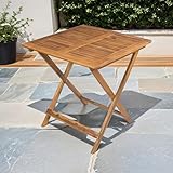 SAM Gartentisch Camelia | Akazienholz massiv & geölt | Klapptisch 70x70 cm | Holztisch für Balkon, Terrasse, Wintergarten oder Garten | pflegeleichter Balkontisch