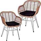 STILISTA Poly-Rattan Gartenstuhl 2er Set wetterfest Indoor Outdoor geeignet