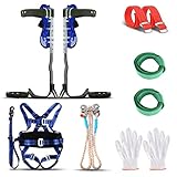 Kotsy Baumkletterbaumspikes Tree Climbing Tree Spikes mit 2 Zahnrädern und 5-Punkt-Sicherheitsgurten, Klettern von Bäumen Steigeisen Tree Climber Set Verstellbare Wadenhöhe