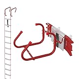 Aufun Feuerfeste Rettungsleiter, Rot Fluchtleiter Strickleiter Notleiter Mehrzweckleiter Notfallsicherheit Tragbar Klettern Rettung Seilleiter für Fenster und Balkon, bis 450 kg (4.5 M / 12 Sprossen)