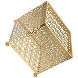 Gadpiparty Goldener Metallkorb Aufbewahrungskorb für Kaffee Kapseln und Snacks Platzsparend Multifunktional für Kosmetik und Schmuck Robustes Design Geeignet für Küche und Wohnzimmer