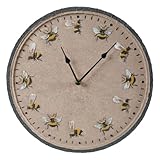 HINAYOSAN 30,5 cm Gartenuhr, wasserdicht, Wanduhr, dekorative Bienen, Outdoor-Uhr für Wohnzimmer, Büro, Badezimmer, Küche