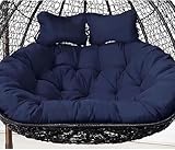 Doppel-Hängematten-Schaukelkissen, Ersatz für 2-Sitzer, Eierstuhlkissen, Outdoor, Terrasse, Weidengeflecht, Zweisitzer, Hängeschaukel (nur Kissen) (Q150 x 110 cm)