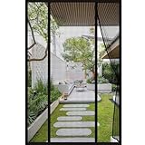 Zllzpzd Fliegengitter Balkontür Magnet Tür,140x210cm Moskitonetz Tür,Insektenschutz Balkontür Schiebetür Ohne Bohren,Tür Fliegengitter Insektenschutz Vorhang für Terrassentür Kellertür