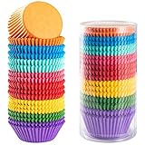 Muffinförmchen Papier 400 Stück Muffins Papierförmchen Cupcake Förmchen Muffin Förmchen Papier 5cm Regenbogen Deko Muffinform Backbecher für Deko Cupcake Hochzeit, Party, Geburtstag, Feier