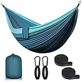 Hängematte Outdoor Camping Hängematten 2 Personen 300 x 200 cm Ultraleicht Tragbar Reise Hängematte bis 300 kg Tragfähigkeit Garten Strand Doppelhängematte Fallschirm Nylon Atmungsaktiv Hammock