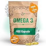 Omega 3 Kapseln Hochdosiert – 400 Fischöl Kapseln Hochdosiert - Reines Omega 3 Öl Aus Nachhaltigem Fischfang – 1000mg Omega3 Fettsäuren Pro Kapsel – Mit Omega 3 Triglyceride EPA DHA