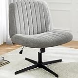 DUMOS Bürostuhl Ohne Armlehne, Teddysamt und Bequemes Netzgewebe Criss Cross Chair, mit Verbreitertem Sitzkissen Schneidersitz Stuhl, Geeignet für Büros, Schlafzimmer und Wohnzimmer