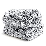 BEDSURE Decke Sofa Kuscheldecke flauschig Grau - warm Sherpa Sofaüberwurf Winter Decke, Dicke Couchdecke, 150x200 cm XL Flauschige Wohndecke für Couch