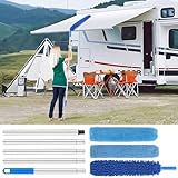 RV Markisenreinigungsmopp, Jeder Biegewinkel, 79 Zoll Teleskop-Markisenreiniger mit 3 wiederverwendbaren Markisenwischpads für Wohnmobil-Markisenreinigung Camper, LKW, Anhänger, Auto