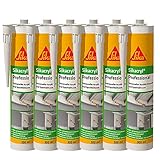 Sika – Acryldichtstoff – Sikacryl Professional Weiß – ideal für Dicht- und Anschlussfugen – für den Innenbereich – geringer Schrumpf – 6x 300 ml