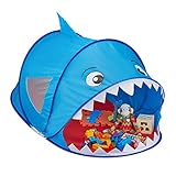 Relaxdays 10033025 Spielzelt Hai, Pop Up Zelt Kinder, Jungen...
