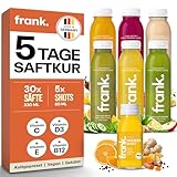 Frank Juice Saftkur 5 Tage | 30 x 330ml Säfte + 5 x 60ml Bio Ingwer shot | Direktsaft kaltgepresst Vegan | ideale Fastenkur aus frischem Obst & Gemüse | Premium Qualität (inkl. 7,50€ Einweg-Pfand)