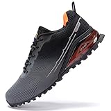 Kricely Traillaufschuhe Herren Leicht Atmungsaktiv Wanderstiefel rutschfest Laufschuhe Outdoor Fitness Straßenlaufschuhe（Grau 47）