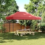 HETFTJN Pop-Up Partyzelt 410x279x315 cm Burgunderrot faltbar mit robustem Stahlgestell Oxford PVC für Garten Grill Event Shelter Camping Outdoor