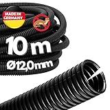 10 Meter Kalitec Wellrohr geschlitzt NW 12 I Wellschlauch offen I Marderschutzrohr I Leerrohr I Kabelschutz AD 15,6 mm ID 12,0 mm