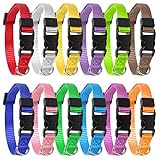 Yorgewd 12 Pack Welpenhalsbänder, Verstellbare Hundesicherheits ID-Halsbänder für Welpen, kleine Hunde und Katzen((Multicolor, 17-26CM))