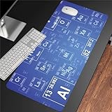 Gaming Mauspad Groß 1200x600x2mm Schreibtischunterlage mit Vernähte Kanten rutschfest Mousepad XXL Einer speziellen Oberfläche verbessert Geschwindigkeit und Präzision, Tabelle Der Elemente