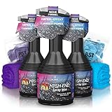 Detailer Auto Pflege Set: Dr. Wack A1 High End Spray Wax Lackversiegelung (3Stk.) + ChemicalWorkz Edgeless Soft Touch Mikrofasertuch 500GSM (2Stk.) | 5-teiliges Sparset