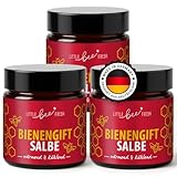 little bee fresh Bienengiftsalbe Spar-Set (3x) aus Deutschland (wärmend & kühlend) mit Arnika, Chili, Teufelskralle, Aloe Vera & Shea Butter | hochdosierte Bienengift Creme